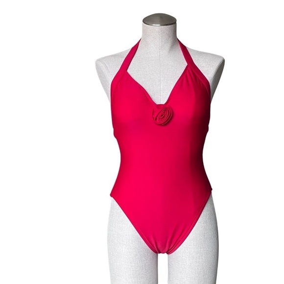 Oscar De La Renta Red Swimsuit Size 10 With Matching Cover-Up Mini Skirt S/M NWT - Picture 11 of 12